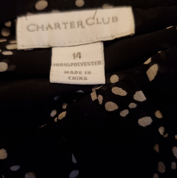 Charter Club Black with White Dots Skirt size 14 - Picture 4 of 5